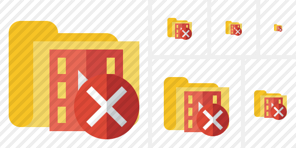 Folder Movie Cancel Symbol Folder Movie Cancel Symbol