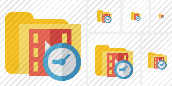Folder Movie Clock Symbol Folder Movie Clock Symbol