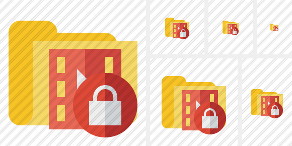 Folder Movie Lock Symbol Folder Movie Lock Symbol
