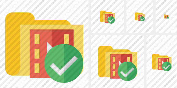 Folder Movie Ok Symbol Folder Movie Ok Symbol