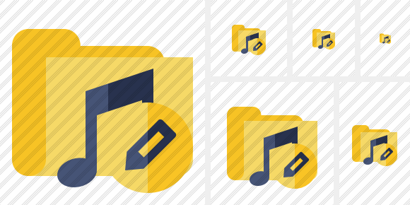 Folder Music Edit Icon