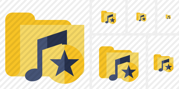 Folder Music Star Symbol