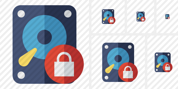 Hard Drive Lock Icon Hard Drive Lock Icon