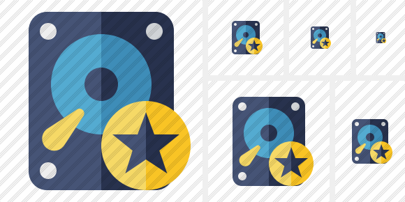 Hard Drive Star Icon Hard Drive Star Icon