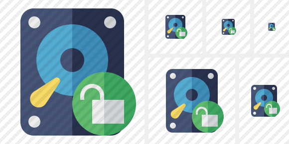 Hard Drive Unlock Icon Hard Drive Unlock Icon