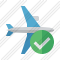 Airplane Horizontal Ok Icon