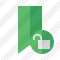 Icône Bookmark Green Unlock