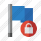 Flag Blue Lock Icon