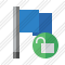 Flag Blue Unlock Icon