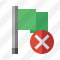 Flag Green Cancel Icon