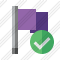 Flag Purple Ok Icon