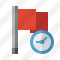 Flag Red Clock Icon