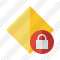 Rhombus Yellow Lock Icon