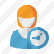 User Woman 2 Clock Icon