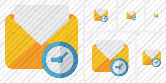 Mail Read Clock Icon Mail Read Clock Icon