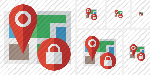 Map Location Lock Icon Map Location Lock Icon