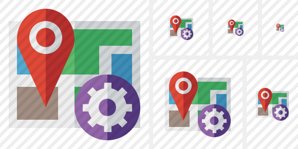 Map Location Settings Icon Map Location Settings Icon