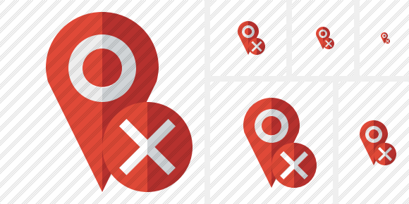 Map Pin Cancel Icon Map Pin Cancel Icon