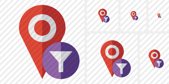 Map Pin Filter Icon Map Pin Filter Icon