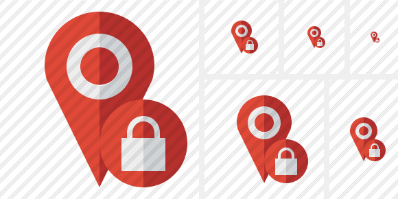 Map Pin Lock Icon Map Pin Lock Icon