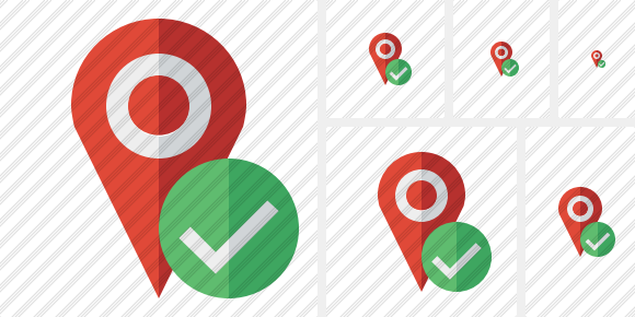 Map Pin Ok Icon Map Pin Ok Icon
