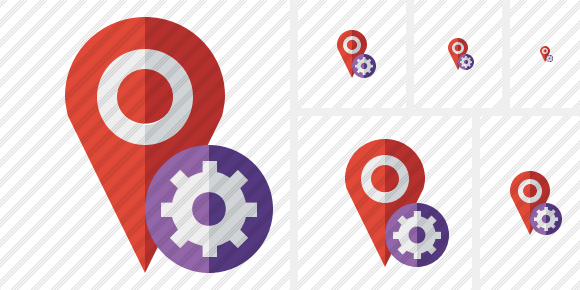 Map Pin Settings Icon Map Pin Settings Icon
