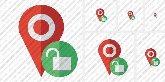 Map Pin Unlock Icon Map Pin Unlock Icon