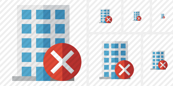 Office Building Cancel Icon Office Building Cancel Icon