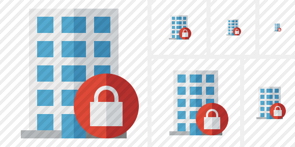 Office Building Lock Icon Office Building Lock Icon
