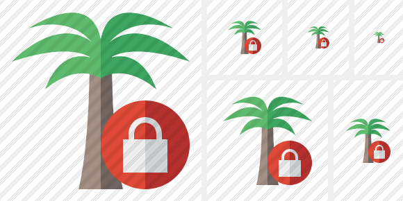 Palmtree Lock Icon Palmtree Lock Icon