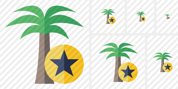 Palmtree Star Icon Palmtree Star Icon