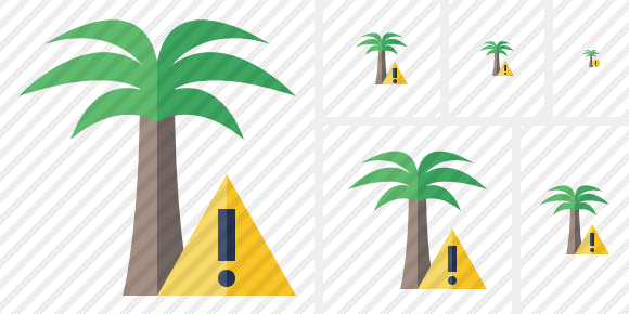 Palmtree Warning Icon Palmtree Warning Icon