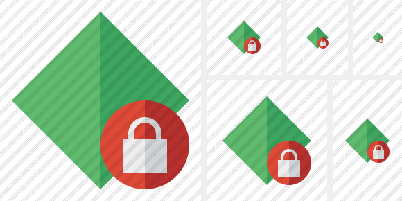 Rhombus Green Lock Icon