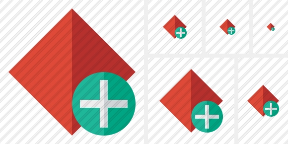 Rhombus Red Add Icon Rhombus Red Add Icon