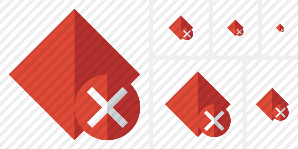 Rhombus Red Cancel Icon Rhombus Red Cancel Icon