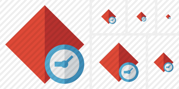 Rhombus Red Clock Icon Rhombus Red Clock Icon