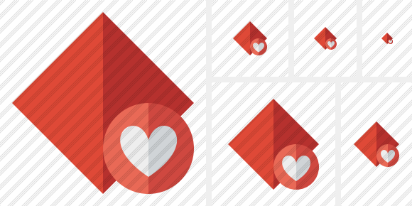 Rhombus Red Favorites Icon Rhombus Red Favorites Icon