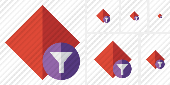 Rhombus Red Filter Icon Rhombus Red Filter Icon