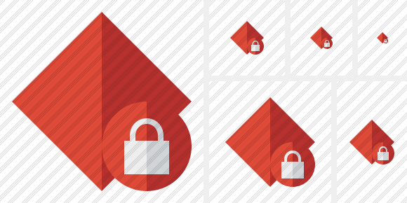 Rhombus Red Lock Icon