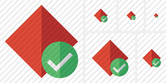Rhombus Red Ok Icon Rhombus Red Ok Icon