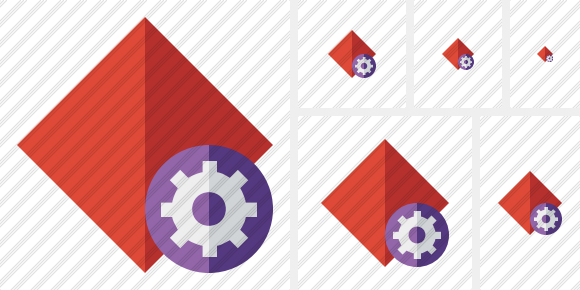 Rhombus Red Settings Icon Rhombus Red Settings Icon