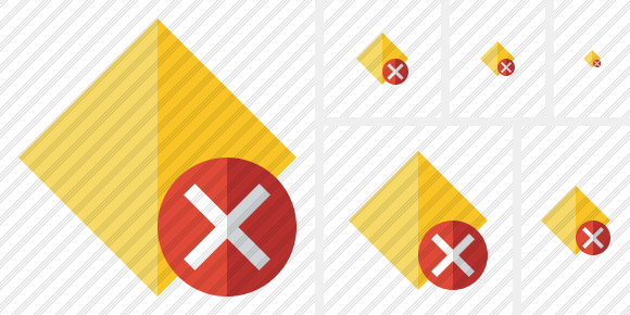 Rhombus Yellow Cancel Icon