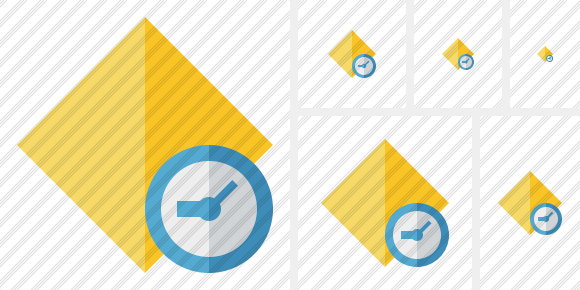 Rhombus Yellow Clock Icon Rhombus Yellow Clock Icon