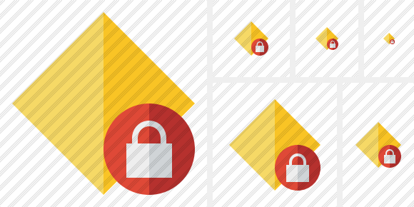 Rhombus Yellow Lock Icon