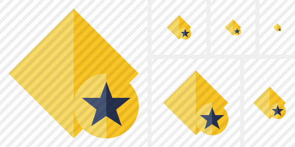 Rhombus Yellow Star Icon