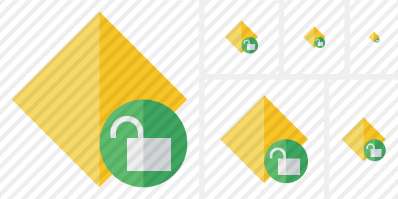Rhombus Yellow Unlock Icon Rhombus Yellow Unlock Icon