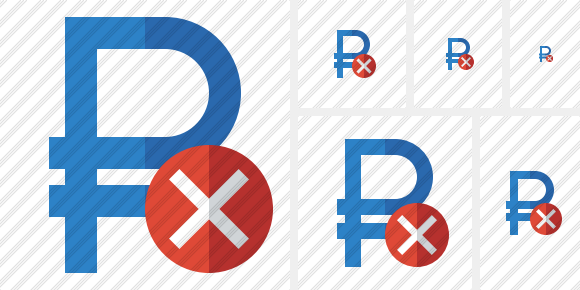 Ruble Cancel Icon Ruble Cancel Icon