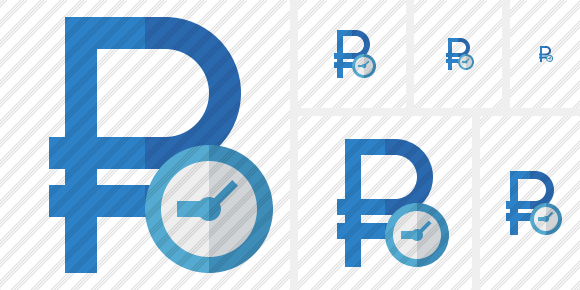 Ruble Clock Icon