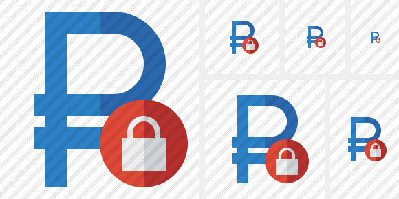 Ruble Lock Icon Ruble Lock Icon