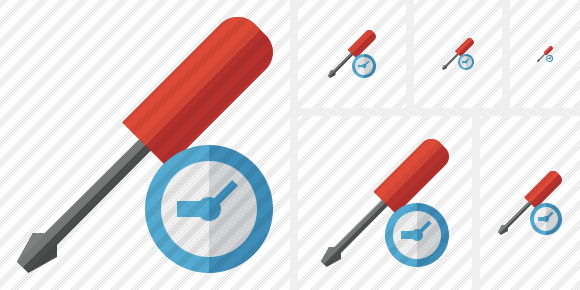 Screwdriver Clock Symbol Screwdriver Clock Symbol